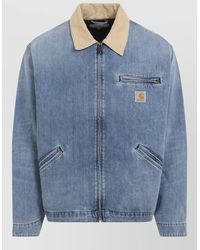 Carhartt - Detroit Denim Jacket Corduroy Collar Zip Pockets - Lyst