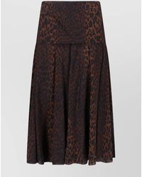 Balenciaga - Silk Animal-Print Pleated Midi Skirt - Lyst