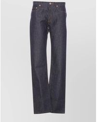 A.P.C. - High Waist Straight Leg Trousers With Contrast Stitching - Lyst