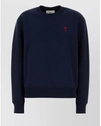 Ami Paris - Cotton Logo-Embroidered Crewneck Sweatshirt - Lyst