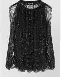 Sportmax - Crystal-Embellished Mesh Top - Lyst