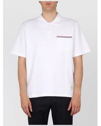 Thom Browne - Cotton Short-Sleeve Polo Shirt - Lyst