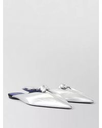 Lanvin - Leather Mules Knot Detail Pointed Toe - Lyst