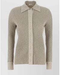 Magda Butrym - Ribbed Texture Knitwear Cardigan With Cuff Buttons - Lyst
