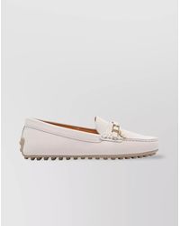 Tod's - Leather Loafers With Round Toe And Rubber Sole - Lyst