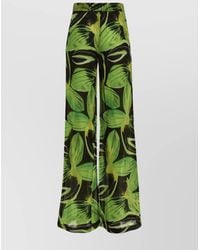 Louisa Ballou - Silk-Blend High-Rise Printed Wide-Leg Trousers - Lyst