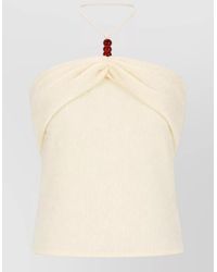 Magda Butrym - Beaded Draped Halterneck Top - Lyst