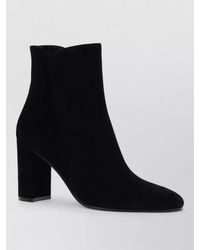 Gianvito Rossi - Suede Ankle Boots Block Heel Pointed Toe - Lyst
