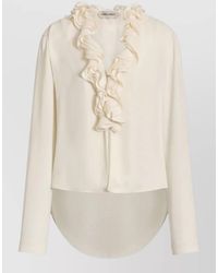 Alberta Ferretti - Georgette Shirt High Low Hemline - Lyst