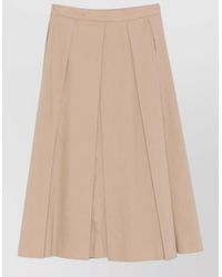 Emporio Armani - High Waist Cotton Skirt Button Detail - Lyst