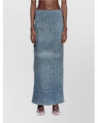 DIESEL - Denim High-Rise Maxi Straight Skirt - Lyst