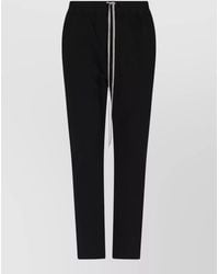 Rick Owens - Cotton Straight Leg Drawstring Loose Trousers - Lyst