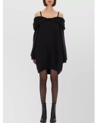 MM6 by Maison Margiela Off-shoulder Hoodie in Black | Lyst UK