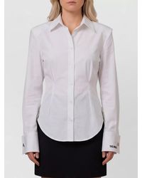 The Attico - Padded-Shoulders Poplin Shirt - Lyst