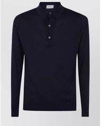 John Smedley - Long Sleeves Shirt With Ribbed Cuffs And Hem - Lyst