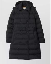 Burberry - Long Hooded Puffer Coat Belt - Lyst