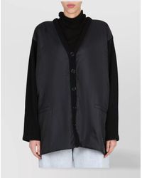 Aspesi - Wool V-Neck Oversized Cardigan - Lyst