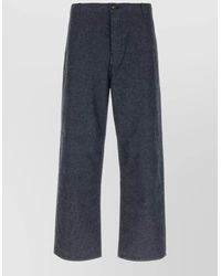 Prada - Chambray Wide-Leg Trousers - Lyst