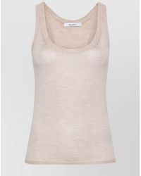Max Mara - Cashmere Fine-Knit Scoop-Neck Sleeveless Tank Top - Lyst