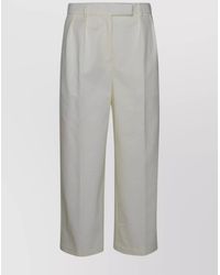 Thom Browne - Cotton Twill Relaxed-Fit Pleated Wide-Leg Trousers - Lyst