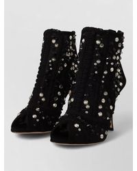 Dolce & Gabbana - Crystal-Embellished Ankle Boots - Lyst