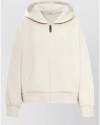 Max Mara - Hooded Jacket Kangaroo Pocket Ribbed Trims - Lyst