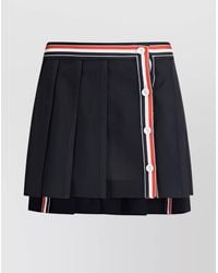 Thom Browne - Wool Pleated Asymmetric Mini Skirt - Lyst
