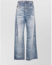 DIESEL - Denim High-Rise Wide-Leg Jeans - Lyst