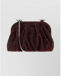 Benedetta Bruzziches - Small Gathered Venus Clutch With Chain Strap - Lyst