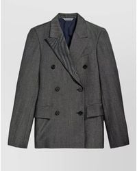Balenciaga - Double Breasted Wool Twill Tailored Jacket - Lyst