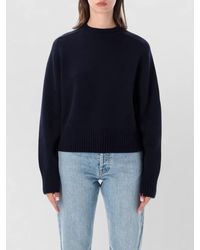 Extreme Cashmere - Scottish Crew Neck Cropped Heavyweight Knit Sweater - Lyst