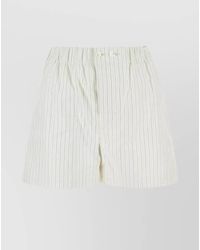 Bottega Veneta - Printed Leather Knee-Length Shorts - Lyst
