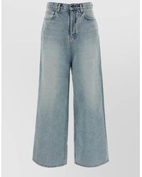 Balenciaga - High Waist Wide Leg Denim Jeans - Lyst