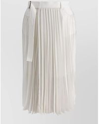 Sacai - Pleated Skirt With Belt Loops And Front Pockets - Lyst