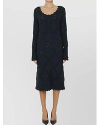 Burberry - Wool Aran-Knit Slim-Fit Midi Dress - Lyst