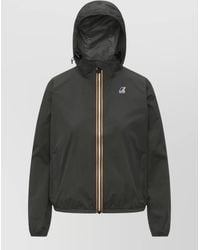 K-Way - Claudette Hooded Jacket Elastic Cuffs Stripes - Lyst