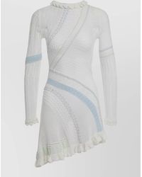 Roberta Einer - Cotton Asymmetric Ruffled Long-Sleeve Mini Dress - Lyst