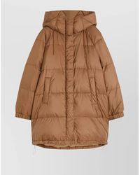 Weekend by Maxmara - Long Hooded Quilted Coat And Pockets - Lyst
