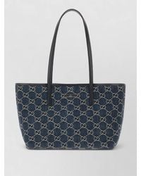 Gucci - Tote Bag Dual Handles Leather Trim - Lyst