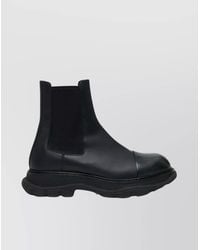 McQueen - Calfskin Chelsea Boots With Rubber Lug Sole - Lyst