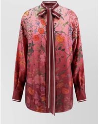 Gucci - Silk Shirt With Flora Print - Lyst