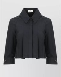 Elisabetta Franchi - Cropped Cotton Shirt - Lyst