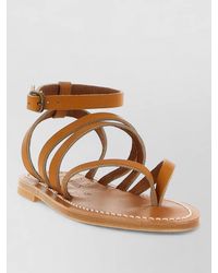 K. Jacques - Flat Sole Strappy Open Toe Ankle Strap Sandals - Lyst