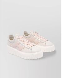Hogan - Low Top Leather Sneakers With Platform Sole - Lyst