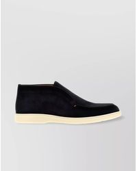 Santoni - Suede Boots With Contrast Sole And Round Toe - Lyst