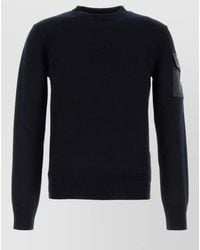Moncler - Wool Sweater Ribbed Trims Sleeve Pocket - Lyst