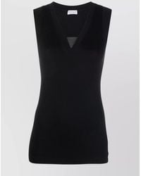 Brunello Cucinelli - Cotton V-Neck Sleeveless Tank Top - Lyst
