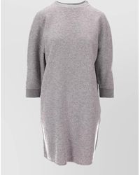 Max Mara - Jersey Dress Three Quarter Sleeves Round Neck - Lyst