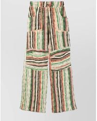 VITELLI - Striped Wide-Leg Trousers - Lyst