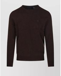 Ralph Lauren - Round Neck Sweater With Ribbed Cuffs And Hem - Lyst